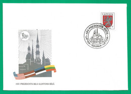 Latvia Cover 1994 Year -  First Day - Usa President Visit - Lettonia