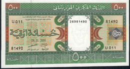 MAURITANIA P8b 500 OUGUIYA 2001 UNC. - Mauritania