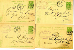 1909/10 4 Postkaarten Naar St Nicolas Van Verviers - PIERRE STEVENS Flanelles  Verviers - Zie Stempels - Postcards [1909-34]
