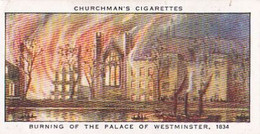 Houses Of Parliament Story 1931  - 23 Palace Of Westminster Fire 1834 - Churchman Cigarette Card - Original - - Churchman