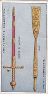 Civic Insignia & Plate 1926  - 9 Great Yarmouth  -  Churchman Cigarette Card - Original - - Churchman