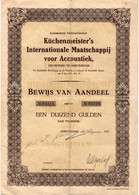 Aandeel Kuchenmeister's Internationale Mij. Voor Accoustiek, Amsterdam 1929 - Sonstige & Ohne Zuordnung