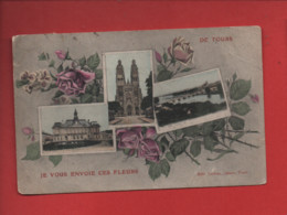 CPA Abîmée -  De Tours Je Vous Envoie Ces Fleurs - Tours