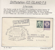 USA Driftstation ICE-ISLAND T-3 Cover Ca Ice Island T-3 Arctic Ocean Station Bravo Ca 14.10.61 Periode 3 (DR106) - Scientific Stations & Arctic Drifting Stations