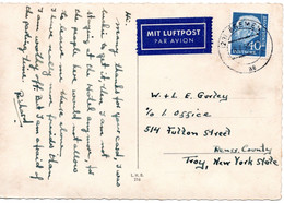 53347 -  Bund - 1959 - 40Pfg. Heuss II EF A. Lp.-AnsKte. BREMEN -> Troy, NY (USA) - Briefe U. Dokumente