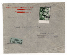 1940. YUGOSLAVIA,CROATIA,KARLOVAC TO BUENOS AIRES,ARGENTINA,AIRMAIL COVER - Poste Aérienne