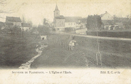 Souvenir De Plainevaux L'eglise Et L'ecole Edit. E.C. N° 82  Circulée En 1906 - Paliseul