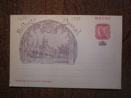 1898 UNUSED MACAU ILLUSTRATED STATIONERY - Storia Postale