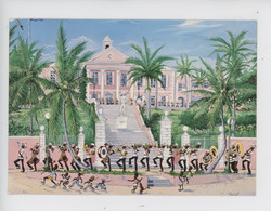 It's A Letter Of Bahamas -  John Lodi Illustrateur "Policeband Changing The Guard" Painting By - Bahamas