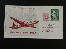 Lettre Premier Vol First Flight Cover Lufthansa 1958 Bruxelles Belgium To New York 91898 - Covers & Documents