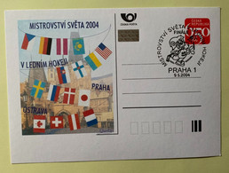 15888 - Entier Postal Mistrovstvi Sveta 2004 Finale Praha 09.05.2004 - Hockey (Ijs)