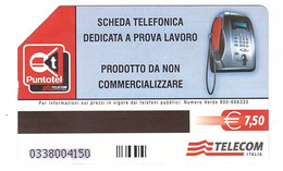 (*) SCHEDA TELEFONICA DEDICATA A PROVA LAVORO - TELECOM - 7,50 EURO - TELEFONO - RICARICA -  21156 - Andere & Zonder Classificatie