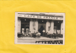 CARTE-PHOTO 84 CAMARET DEVANTURE ANIMEE  DU CAFE DE FRANCE - Camaret Sur Aigues
