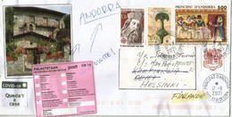 Letter Sent To Helsinki, During 4 Th Covid-19 Epidemic Andorra Lockdown (Aug. 2021), Return To Sender Andorra - Storia Postale