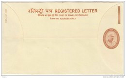 India Nehru, 17.00+5.00, PSE / Postal Stationery / Registered Letter / Envelope, Unused, - Briefe