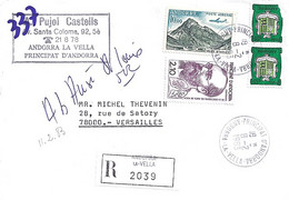 ANDORRE N°308/154x2/PA8 SUR L. REC. DU 8.2.83 - Lettres & Documents