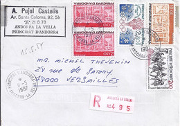 ANDORRE N°323x2/327/337/293 SUR L. REC. DU 11.5.87 - Storia Postale