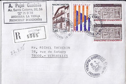 ANDORRE N°324x2/326/333 SUR L. REC. DU 25.2.85 - Cartas & Documentos
