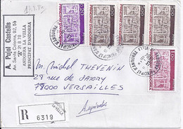 ANDORRE N°324x3/322/318 SUR L. REC. DU 13.8.84 - Cartas & Documentos