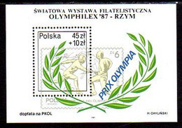 POLAND 1987 OLYMPHILEX Philatelic Exhibition Block MNH / **.  Michel Block 104 - Blokken & Velletjes