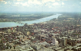 LOUISVILLE - KENTUCKY - AERIAL VIEW - OHIO RIVER AND JEFFERSONVILLE INDIANA - Louisville