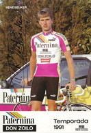 CARTE CYCLISME RENE BEUKER TEAM PATERNINA 1991 - Cycling