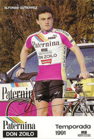CARTE CYCLISME ALFONSO GUTIERREZ TEAM PATERNINA 1991 - Cycling