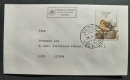 Portugal Cachet De Poste à Cheval Veiros Estremoz 1989 Mail On Horseback Postmark Horse - Flammes & Oblitérations