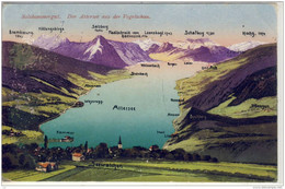Der ATTERSEE Aus Der Vogelschau, 1907, Salzkammergut, Gel. 1929 - Attersee-Orte