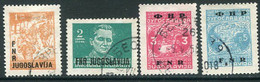 YUGOSLAVIA 1950 FNR Overprint On Definitive With Changed Colours Used.  Michel 601-04 - Oblitérés