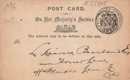 AUSTRALIE AUSTRALIA #32808 REPIQUAGE MELBOURNE DEPUTY POSTMASTER POST OFFICE 1896 - Enteros Postales