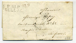 P81P BELLAC   31x11 / Dept De Haute Vienne / 1828 / Côte 130€ - 1801-1848: Vorläufer XIX