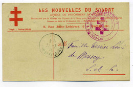 LES NOUVELLES DU SOLDAT - Agence Des Prisonniers De Guerre  PARIS  / WW1 / 1916 / Croix De Lorraine - Covers & Documents