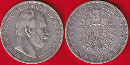 Germany / Prussia 5 Mark 1874 A Km#503 AG "William I" - 2, 3 & 5 Mark Silber
