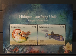 2007 - Malaysia - MNH - Fishes And Shells - Souvenir Sheet Of 2 Stamps - Malesia (1964-...)