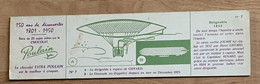 VP198F -  Carton ( Buvard ? ) 29x8cm Chocolat Poulain 150 Ans De Découvertes Dirigeable GIFFARD - Dixmude Ex - Zeppelin - Chocolat