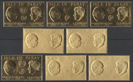 1967 Gran Bretagna Pabay Locals Churchill & Kennedy Set Gold Printed MNH** Zz48 - Local Issues