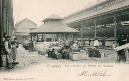 Bruxelles   Vue Intérieur Du Marché Aux Poissons Animée Voyagé En 1905 - Markets