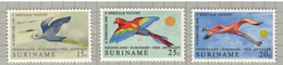 Surinam 1971, Birds, Bird, Flamingo, Parrot, Set Of 3v, MNH** - Flamingo