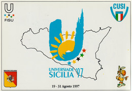278-Marsala-Sicilia-Marcofilia-Universiadi Sport Pallacanestro-Annullo Speciale-1997 - Marsala