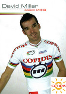 Fiche Cyclisme Avec Palmares - David Millar, Champion Du Monde Contre La Montre 2003 - Equipe Cofidis - Sports