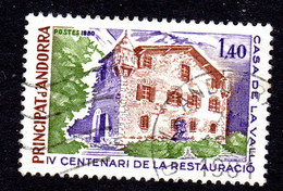 FRENCH ANDORRA - 1980 HOUSE OF THE VALLEYS 1f40c STAMP FINE USED SG F308 - Oblitérés