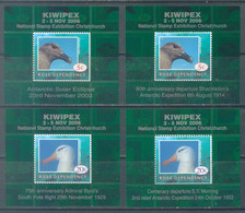 ROSS DEP. NZ - 2006 - MNH/*** LUXE - ALBATROS SKUA - KIWIPEX - 4 MINISHEETS CINDERELLA - Lot 24138 - Other & Unclassified