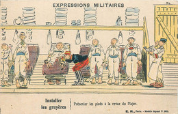 CPA Militaria > Humoristiques Expressions Militaires Installer Les Gruyères Présenter Les Pieds à La Revue Du Major - Humoristiques