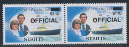 ST. KITTS 1982 Wedding Of Prince Charles And Lady Diana Spencer With Overprint $ 1.10 To $ 4.00 Superb U/M Pair, VARIETY - St.Christopher, Nevis En Anguilla (...-1980)