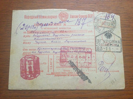 SCH2129 Russia Russie USSR URSS 1939 Paketschein Von Turovka Nach Zgurovka/Poltava - Cartas
