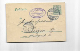 Ganzsachenkarte Aus Brandenburg Nach Ketzin 1906 - Lettres & Documents