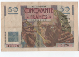 Billet  50 Francs   M.17-2-1949.M  D .126 - 50 F 1946-1951 ''Le Verrier''
