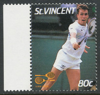 ST. VINCENT 1987 Tennis Player 80C Multicoloured (Ivan Lendl) Superb U/M Never Hinged MAJOR VARIETY: MISSING COLOR - St.Vincent (1979-...)