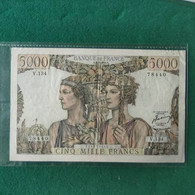 FRANCIA 5000 Francs 1953 - 5 000 F 1949-1957 ''Terre Et Mer''